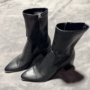 Zara Black Block Heeled Boots